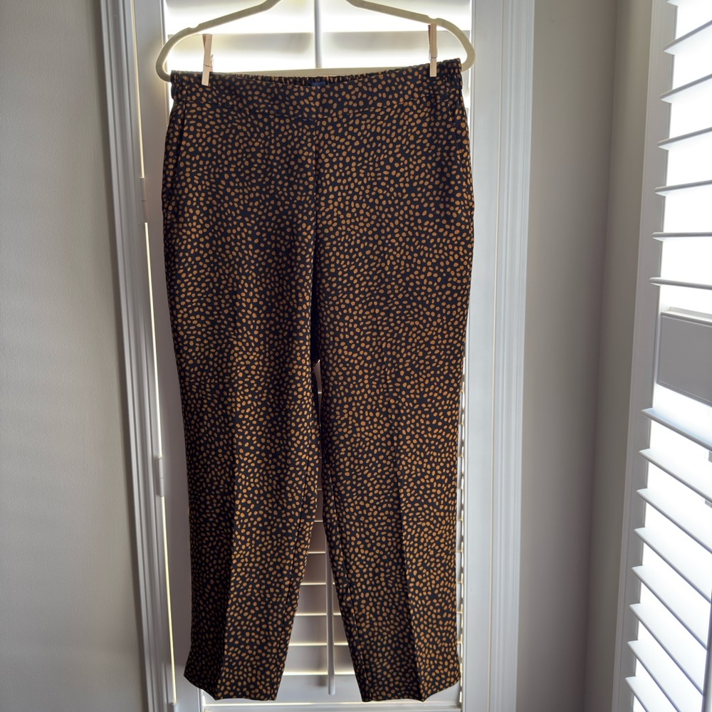 J. Crew THE JAMIE Pant Black and Orange Patterned Size 12